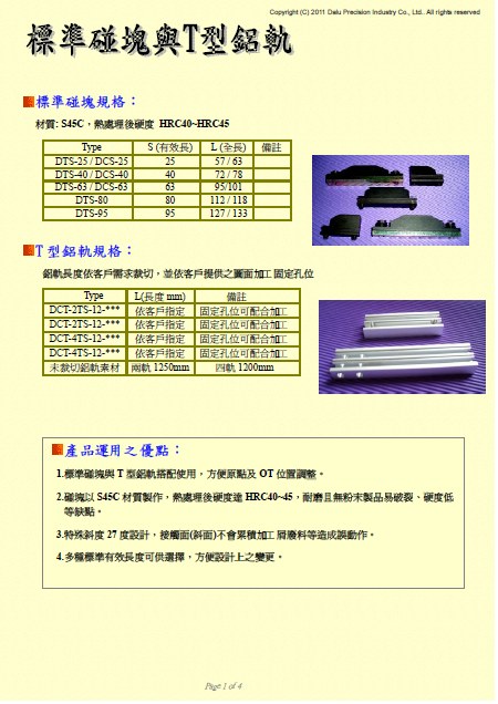 DALU 碰块 铝轨